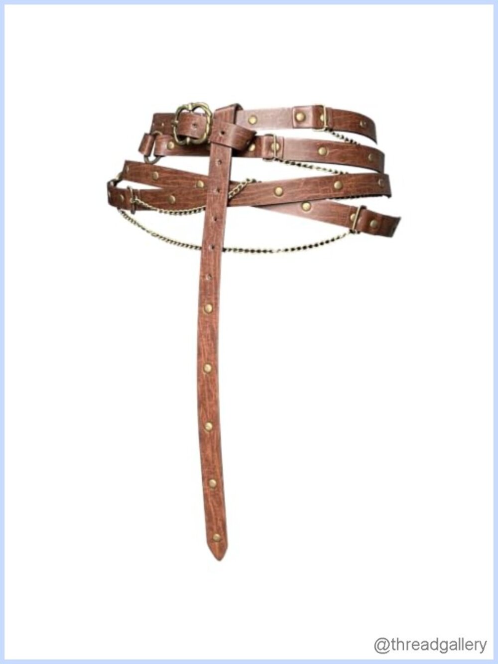 Medieval PU Leather Metal Chain Belt Renaissance Vintage Pirate